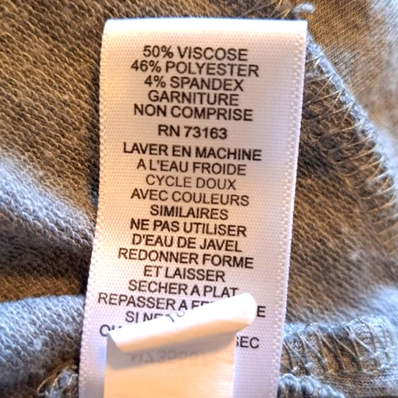 Cable & Gauge Gray Grommets Lace-Up Neck Hooded Pullover Sweatshirt Size Large - Picture 5 of 6